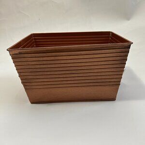 Harry & David Bronze Colored Metal Basket with handle 11" x 8.5" x6.25" storage